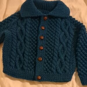 Cozy Blue Knit Kids Sweater